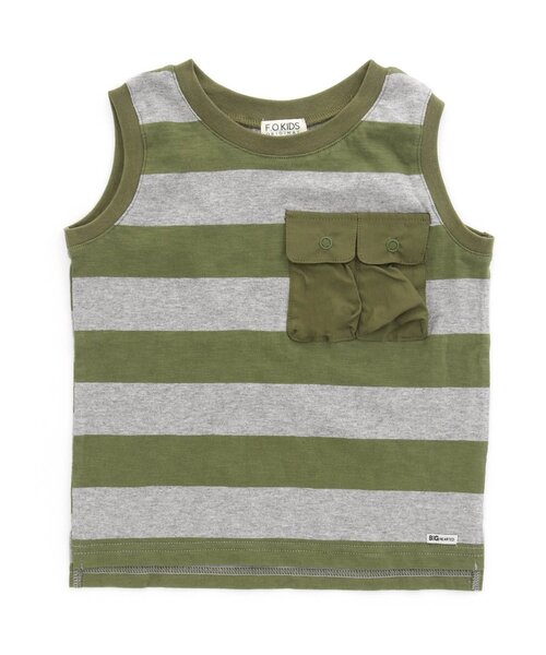 F.O.KIDS（エフオーキッズ）の「ボーダーノースリーブ（タンクトップ・キッズ・チャコール/ネイビー/カーキ/ブラウン・80/110/130/95/140/100/120/90）」の11枚目の写真