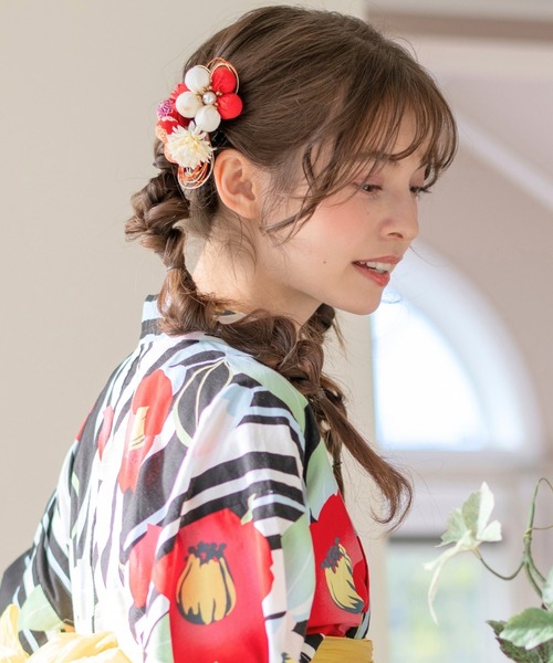 Catherine Cottage（キャサリンコテージ）の「水引梅髪飾り（大）（和装小物・キッズ・パープル/レッド/ピンク/ブルー・FREE）」の6枚目の写真