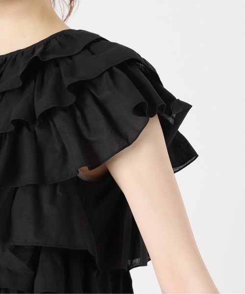 IENA LA BOUCLE(イエナラブークル)の「IENA LA BOUCLE コットンフリルブラウス(シャツ/ブラウス・レディース・ブラック/グリーン・FREE)」の10枚目の写真