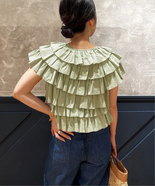 IENA LA BOUCLE コットンフリルブラウス（シャツ/ブラウス）｜IENA LA