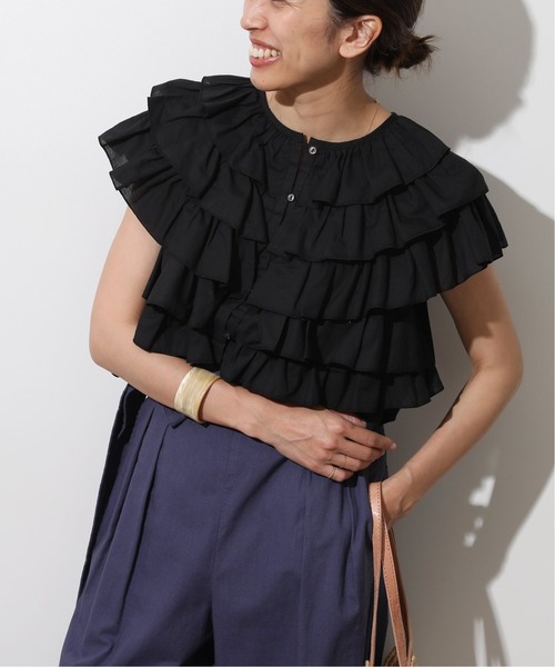 IENA LA BOUCLE コットンフリルブラウス（シャツ/ブラウス）｜IENA LA