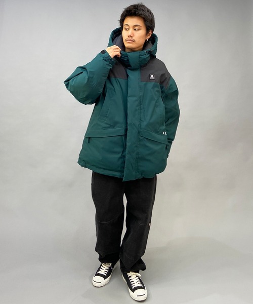 ELEMENT(エレメント)の「ELEMENT/エレメント 無地/ワンポイント ビッグシルエット ボリュームジャケット/中綿ジャケット BC022-791(ダウンジャケット/コート・メンズ・グリーン/ブラック・M/L/XL)」の21枚目の写真