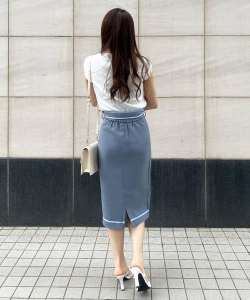 Julia Boutique（ジュリアブティック）の「リボン付きパイピングタイトスカート/21727（スカート・レディース・ピンク/ブルー・ONE）」の15枚目の写真