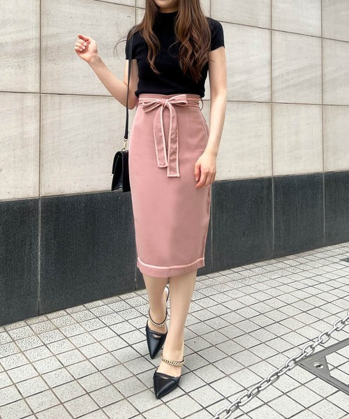 Julia Boutique（ジュリアブティック）の「リボン付きパイピングタイトスカート/21727（スカート・レディース・ピンク/ブルー・ONE）」の11枚目の写真