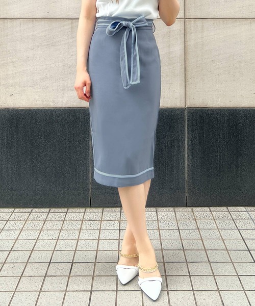 Julia Boutique（ジュリアブティック）の「リボン付きパイピングタイトスカート/21727（スカート・レディース・ピンク/ブルー・ONE）」の21枚目の写真