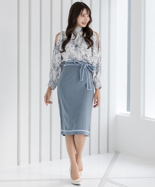 Julia Boutique（ジュリアブティック）の「リボン付きパイピングタイトスカート/21727（スカート・レディース・ピンク/ブルー・ONE）」の20枚目の写真
