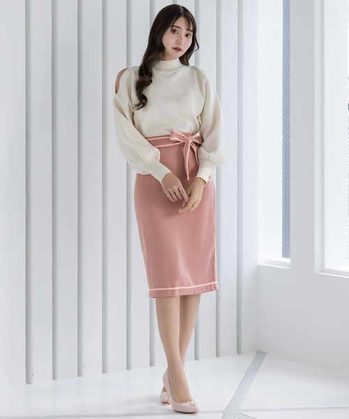 Julia Boutique（ジュリアブティック）の「リボン付きパイピングタイトスカート/21727（スカート・レディース・ピンク/ブルー・ONE）」の22枚目の写真