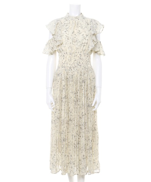 INGNI（イング）の「花柄肩あきフリルワンピース（ワンピース・レディース・グレー/オフホワイト・M）」の3枚目の写真