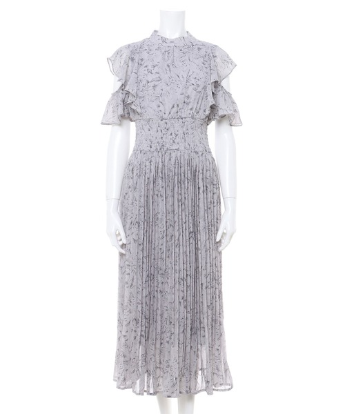 INGNI（イング）の「花柄肩あきフリルワンピース（ワンピース・レディース・グレー/オフホワイト・M）」の7枚目の写真