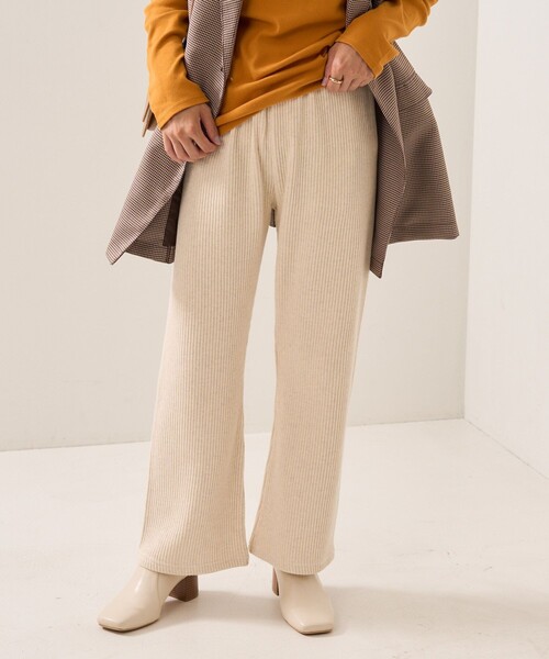 FREAK'S STORE(フリークスストア)の「【プチシリーズ】カラーリブフレアパンツ【WEB限定】(その他パンツ・レディース・ブラック/ピンク/グリーン/ナチュラル・フリ-)」の3枚目の写真