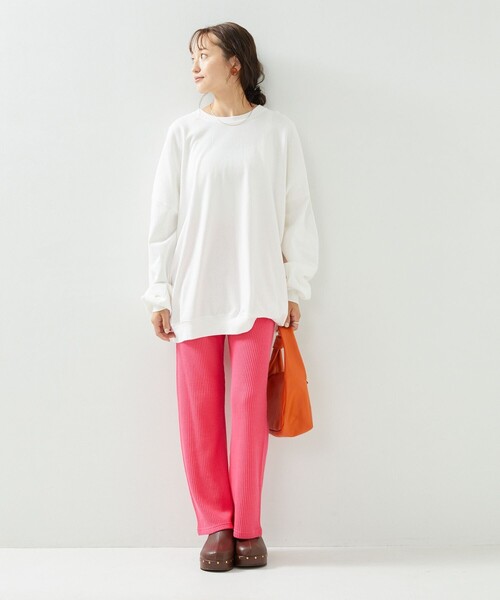 FREAK'S STORE(フリークスストア)の「【プチシリーズ】カラーリブフレアパンツ【WEB限定】(その他パンツ・レディース・ブラック/ピンク/グリーン/ナチュラル・フリ-)」の7枚目の写真