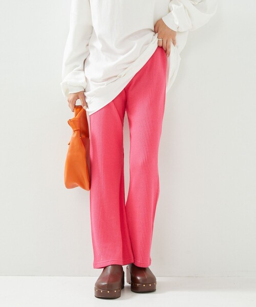 FREAK'S STORE(フリークスストア)の「【プチシリーズ】カラーリブフレアパンツ【WEB限定】(その他パンツ・レディース・ブラック/ピンク/グリーン/ナチュラル・フリ-)」の8枚目の写真