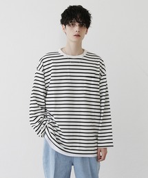 ETELIO | 【2点セット】梨地ポケット付きクルーロングスリーブTシャツ ＆ 半袖Tシャツアンサンブルセット(Tシャツ/カットソー)