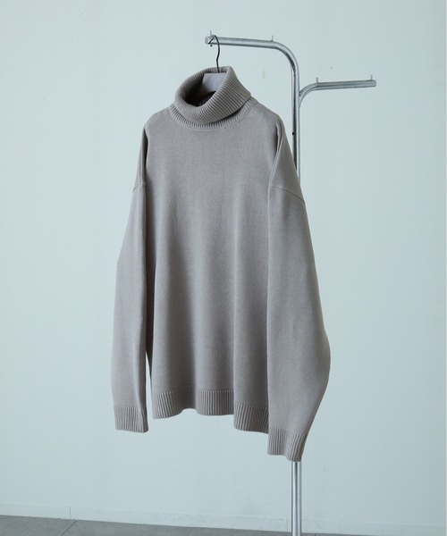 ZIP FIVE（ジップファイブ）の「【ZIP FIVE】 ベーシック オーバー タートルネック ニット / セーター（ニット/セーター・メンズ・ブラック/ダークグリーン/ベージュ/ネイビー/グレー/アイボリー・MEDIUM/LARGE/X-LARGE）」の3枚目の写真