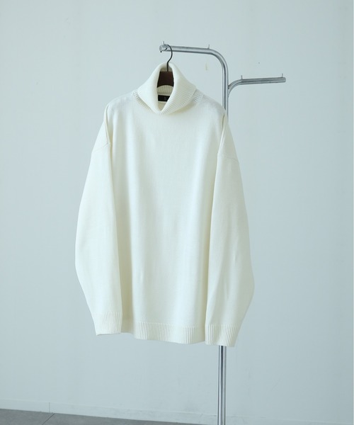 ZIP FIVE（ジップファイブ）の「【ZIP FIVE】 ベーシック オーバー タートルネック ニット / セーター（ニット/セーター・メンズ・ブラック/ダークグリーン/ベージュ/ネイビー/グレー/アイボリー・MEDIUM/LARGE/X-LARGE）」の2枚目の写真