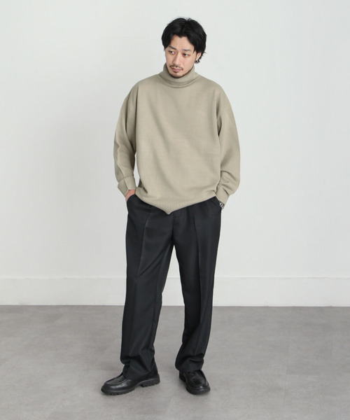 ZIP FIVE（ジップファイブ）の「【ZIP FIVE】 ベーシック オーバー タートルネック ニット / セーター（ニット/セーター・メンズ・ブラック/ダークグリーン/ベージュ/ネイビー/グレー/アイボリー・MEDIUM/LARGE/X-LARGE）」の19枚目の写真