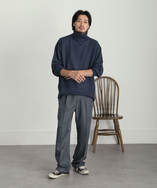 ZIP FIVE（ジップファイブ）の「【ZIP FIVE】 ベーシック オーバー タートルネック ニット / セーター（ニット/セーター・メンズ・ブラック/ダークグリーン/ベージュ/ネイビー/グレー/アイボリー・MEDIUM/LARGE/X-LARGE）」の10枚目の写真