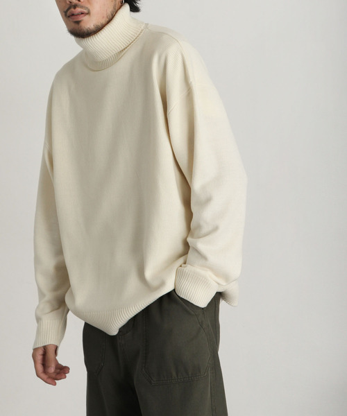 ZIP FIVE（ジップファイブ）の「【ZIP FIVE】 ベーシック オーバー タートルネック ニット / セーター（ニット/セーター・メンズ・ブラック/ダークグリーン/ベージュ/ネイビー/グレー/アイボリー・MEDIUM/LARGE/X-LARGE）」の17枚目の写真