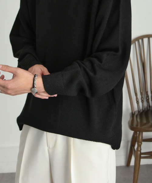 ZIP FIVE（ジップファイブ）の「【ZIP FIVE】 ベーシック オーバー タートルネック ニット / セーター（ニット/セーター・メンズ・ブラック/ダークグリーン/ベージュ/ネイビー/グレー/アイボリー・MEDIUM/LARGE/X-LARGE）」の7枚目の写真