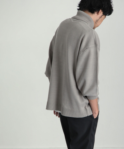 ZIP FIVE（ジップファイブ）の「【ZIP FIVE】 ベーシック オーバー タートルネック ニット / セーター（ニット/セーター・メンズ・ブラック/ダークグリーン/ベージュ/ネイビー/グレー/アイボリー・MEDIUM/LARGE/X-LARGE）」の13枚目の写真