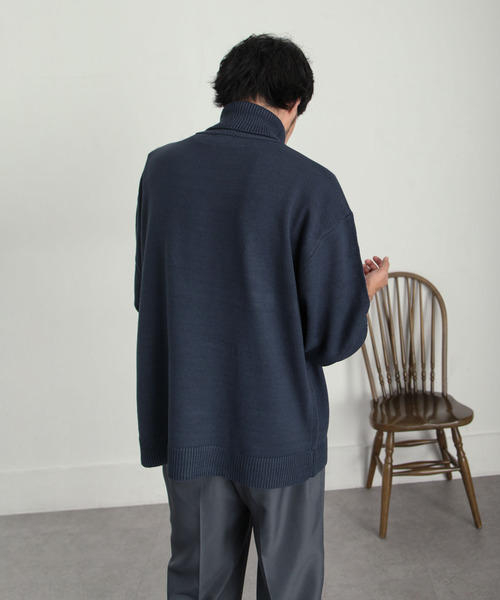 ZIP FIVE（ジップファイブ）の「【ZIP FIVE】 ベーシック オーバー タートルネック ニット / セーター（ニット/セーター・メンズ・ブラック/ダークグリーン/ベージュ/ネイビー/グレー/アイボリー・MEDIUM/LARGE/X-LARGE）」の15枚目の写真