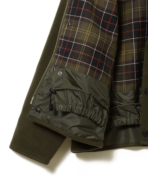 Barbour（バブアー）の「Barbour × BEAMS F / 別注 TRANSPORT JACKET ライトメルトン ジャケット（ブルゾン・メンズ・ブラック/オリーブ・40/38/42/36/34）」の4枚目の写真