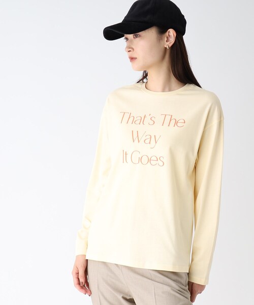 OPAQUE.CLIP（オペークドットクリップ）の「◆ロゴ ロングスリーブTシャツ（Tシャツ/カットソー・レディース・チャコールグレー/イエロー/ホワイト系・40/38/36）」の9枚目の写真