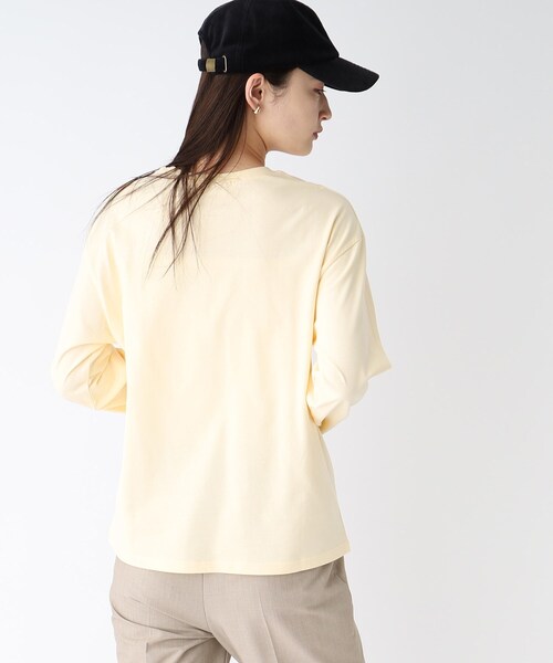 OPAQUE.CLIP（オペークドットクリップ）の「◆ロゴ ロングスリーブTシャツ（Tシャツ/カットソー・レディース・チャコールグレー/イエロー/ホワイト系・40/38/36）」の6枚目の写真
