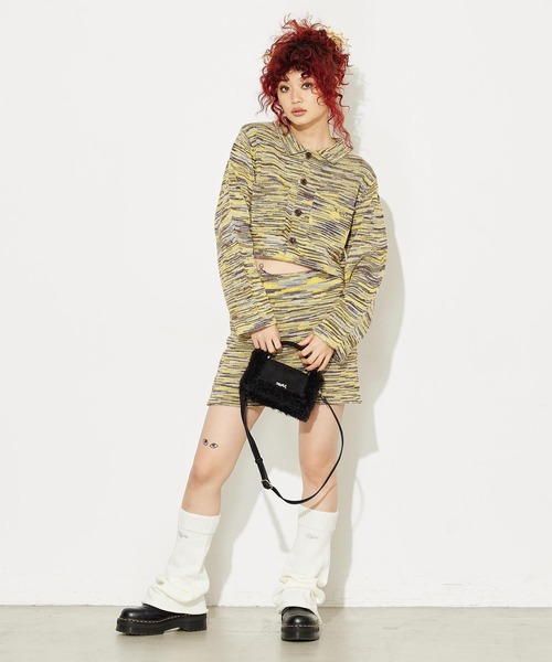 X-girl（エックスガール）の「FAUX MOUTON 2WAY MINI BAG（ショルダーバッグ・レディース・ブラック/ライトグリーン・ONE SIZE）」の8枚目の写真