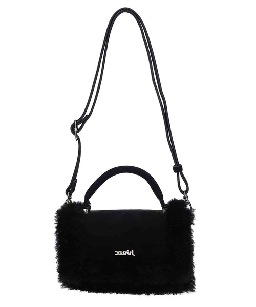 X-girl（エックスガール）の「FAUX MOUTON 2WAY MINI BAG（ショルダーバッグ・レディース・ブラック/ライトグリーン・ONE SIZE）」の10枚目の写真