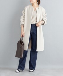 SHIPS | MANTECO ノーカラー ミディコート◇(ノーカラーコート)