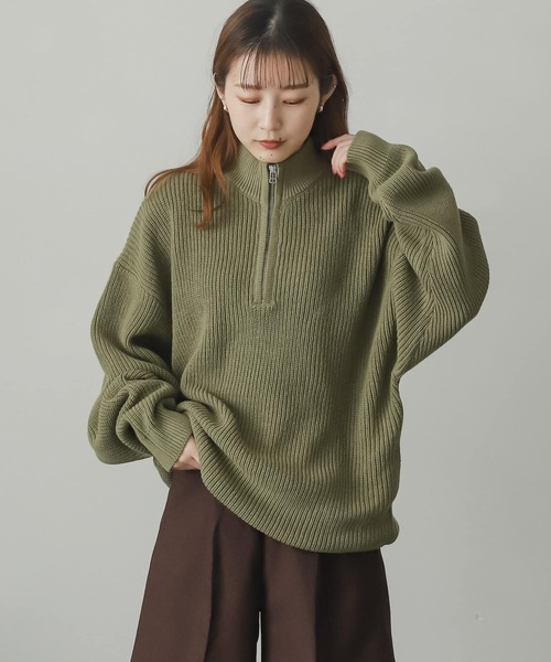 SENSE OF PLACE by URBAN RESEARCH（センスオブプレイスバイアーバンリサーチ）の「『イージーケア』ハーフZIPセーター（ニット/セーター・メンズ・チャコールグレー/カーキ/ライトベージュ・MEDIUM/LARGE）」の16枚目の写真