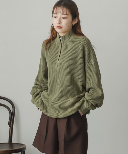 SENSE OF PLACE by URBAN RESEARCH（センスオブプレイスバイアーバンリサーチ）の「『イージーケア』ハーフZIPセーター（ニット/セーター・メンズ・チャコールグレー/カーキ/ライトベージュ・MEDIUM/LARGE）」の17枚目の写真