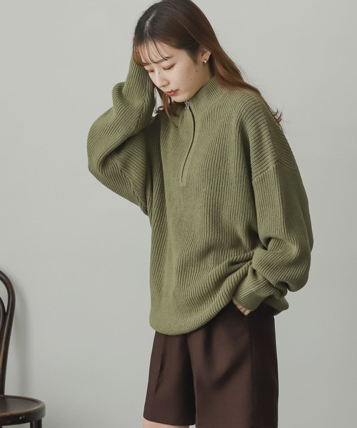 SENSE OF PLACE by URBAN RESEARCH（センスオブプレイスバイアーバンリサーチ）の「『イージーケア』ハーフZIPセーター（ニット/セーター・メンズ・チャコールグレー/カーキ/ライトベージュ・MEDIUM/LARGE）」の18枚目の写真