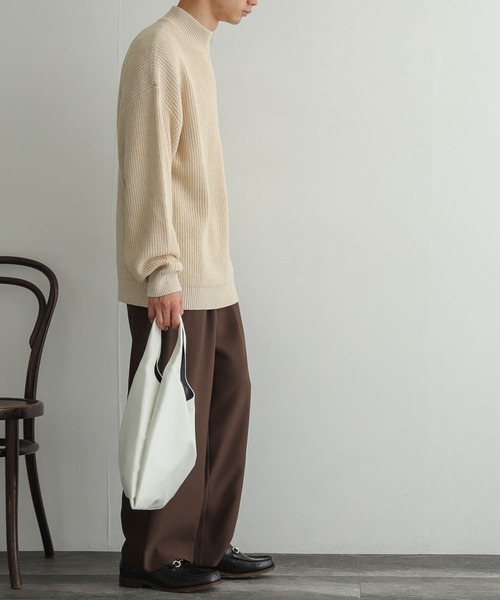 SENSE OF PLACE by URBAN RESEARCH（センスオブプレイスバイアーバンリサーチ）の「『イージーケア』ハーフZIPセーター（ニット/セーター・メンズ・チャコールグレー/カーキ/ライトベージュ・MEDIUM/LARGE）」の12枚目の写真