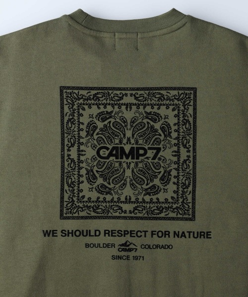 CAMP7（キャンプセブン）の「【CAMP7】ペイズリークルースウェット（スウェット・メンズ・ブラック/オリーブ/グレー・M/L/XL/S）」の5枚目の写真