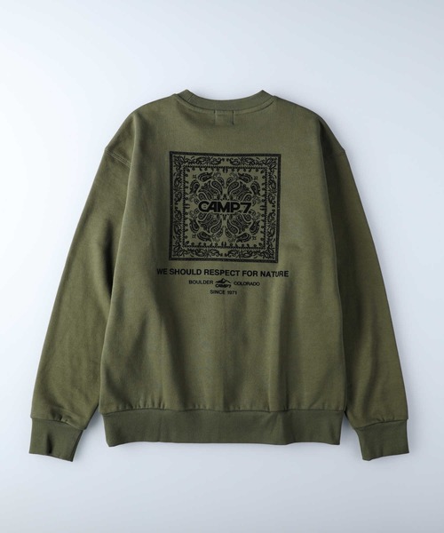 CAMP7（キャンプセブン）の「【CAMP7】ペイズリークルースウェット（スウェット・メンズ・ブラック/オリーブ/グレー・M/L/XL/S）」の7枚目の写真