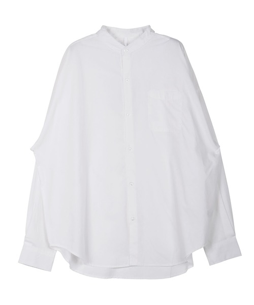 jiggys shop（ジギーズショップ）の「バンドカラーブロードリラックスシルエットシャツ（シャツ/ブラウス・メンズ・ホワイト/グレー系その他/ブルー系その他2/ホワイト系その他/ブルー系その他/グリーン/ブラック・MEDIUM/LARGE/X-LARGE）」の13枚目の写真