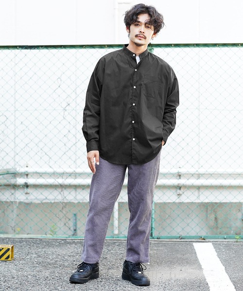 jiggys shop（ジギーズショップ）の「バンドカラーブロードリラックスシルエットシャツ（シャツ/ブラウス・メンズ・ホワイト/グレー系その他/ブルー系その他2/ホワイト系その他/ブルー系その他/グリーン/ブラック・MEDIUM/LARGE/X-LARGE）」の18枚目の写真