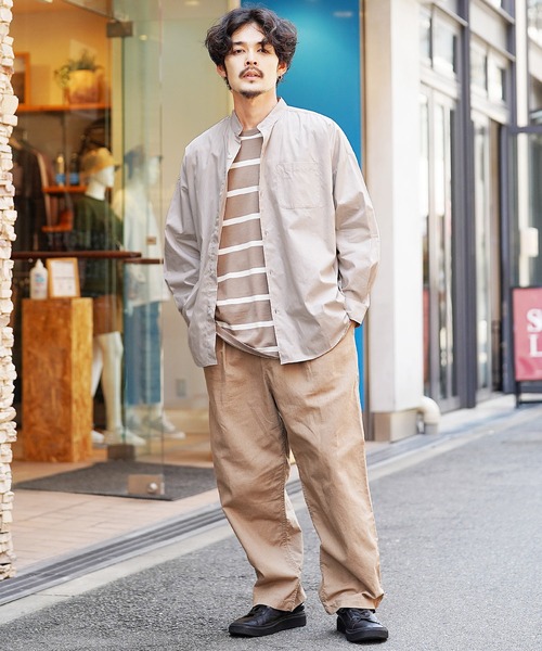 jiggys shop（ジギーズショップ）の「バンドカラーブロードリラックスシルエットシャツ（シャツ/ブラウス・メンズ・ホワイト/グレー系その他/ブルー系その他2/ホワイト系その他/ブルー系その他/グリーン/ブラック・MEDIUM/LARGE/X-LARGE）」の20枚目の写真