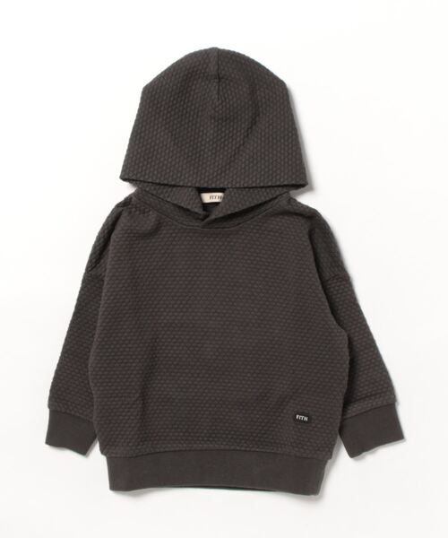 FITH（フィス）の「ポコポコインレイ 長袖 フードスウェット（スウェット・キッズ・ブラック系その他/アイボリー/ブルー/チャコールグレー・80/110/120/100/90）」の4枚目の写真