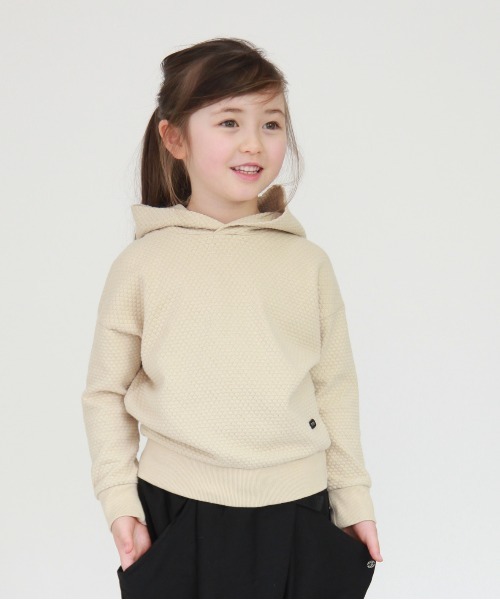 FITH（フィス）の「ポコポコインレイ 長袖 フードスウェット（スウェット・キッズ・ブラック系その他/アイボリー/ブルー/チャコールグレー・80/110/120/100/90）」の2枚目の写真