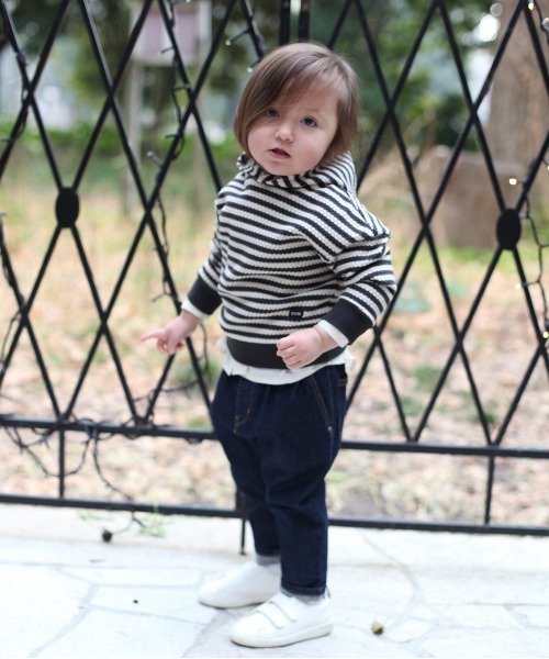 FITH（フィス）の「ポコポコインレイ 長袖 フードスウェット（スウェット・キッズ・ブラック系その他/アイボリー/ブルー/チャコールグレー・80/110/120/100/90）」の6枚目の写真