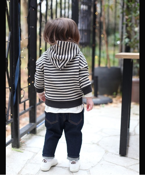 FITH（フィス）の「ポコポコインレイ 長袖 フードスウェット（スウェット・キッズ・ブラック系その他/アイボリー/ブルー/チャコールグレー・80/110/120/100/90）」の7枚目の写真