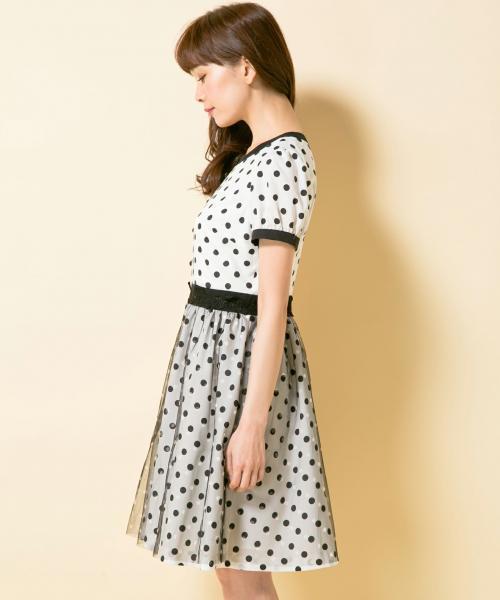DOLLY GIRL by ANNA SUI フレアミニワンピース M DOLLY GIRL By ANNA SUI】ワンピース ノースリーブ 総柄