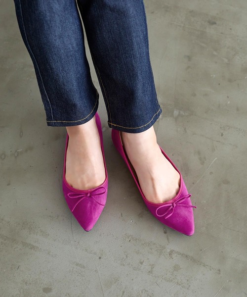 KOBE LETTUCE（コウベレタス）の「ポインテッドトゥフラットバレエパンプス（パンプス・レディース・ベージュ/レオパード/ブラック系/ブラック系1/ベージュ系/ピンク系/グリーン/ブラック/シルバー/ブルー・XS/L/LL/M/S/3L）」の8枚目の写真