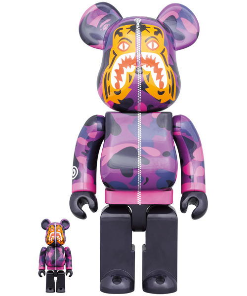 BE@RBRICK BAPE(R) CAMO TIGER 100％ & 400％ ［RED／PURPLE／BLUE 