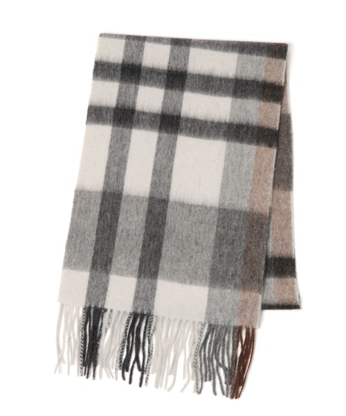チェック柄ウールマフラー190*36 WOODENDOLL (ウッディンドール) チェック柄 フリンジ マフラー M24AW95