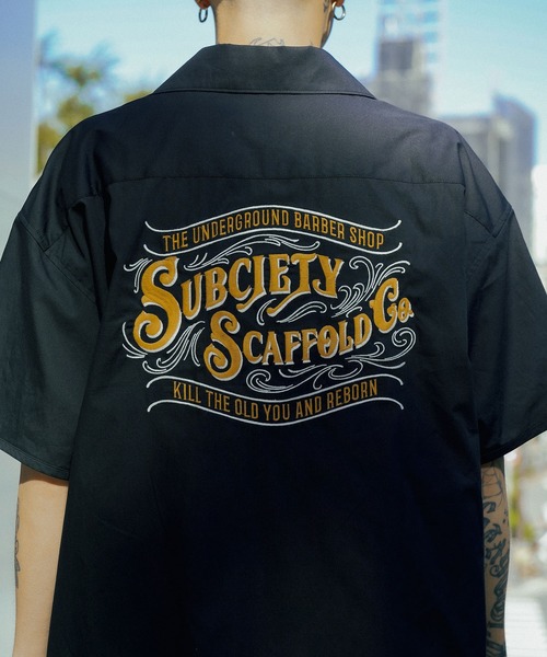 Subciety（サブサエティ）の「BARBER SHIRT（シャツ/ブラウス・メンズ・ブラック/グレー/ホワイト・MEDIUM/LARGE/X-LARGE/SMALL）」の3枚目の写真