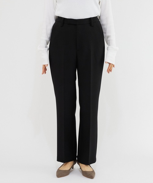 RIVE DROITE（リヴドロワ）の「シワになりづらく上品な光沢が魅力/ダブルクロスセミフレアパンツ（その他パンツ・レディース・グリーン系その他/ブラック・36/38）」の14枚目の写真